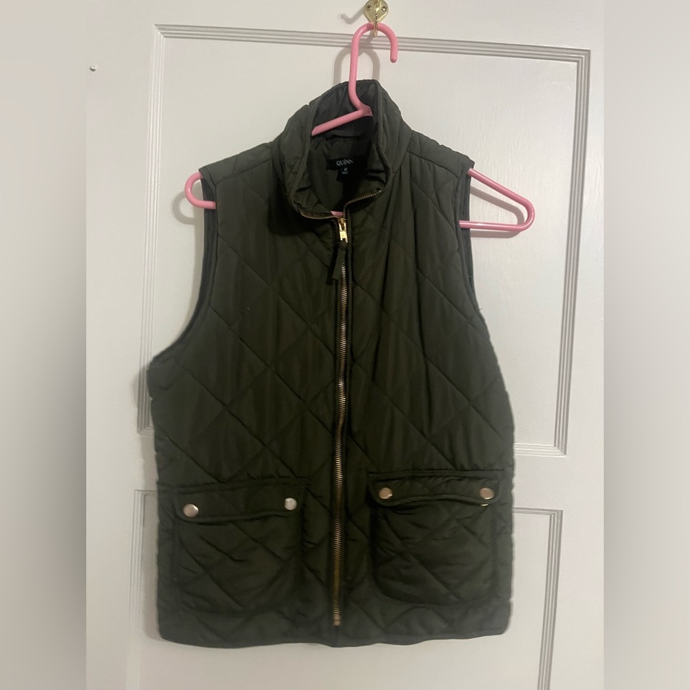 Quilted green vest